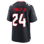 H.Texans #24 Derek Stingley Jr. Navy Team 25th Season Game Football jersey Tomch