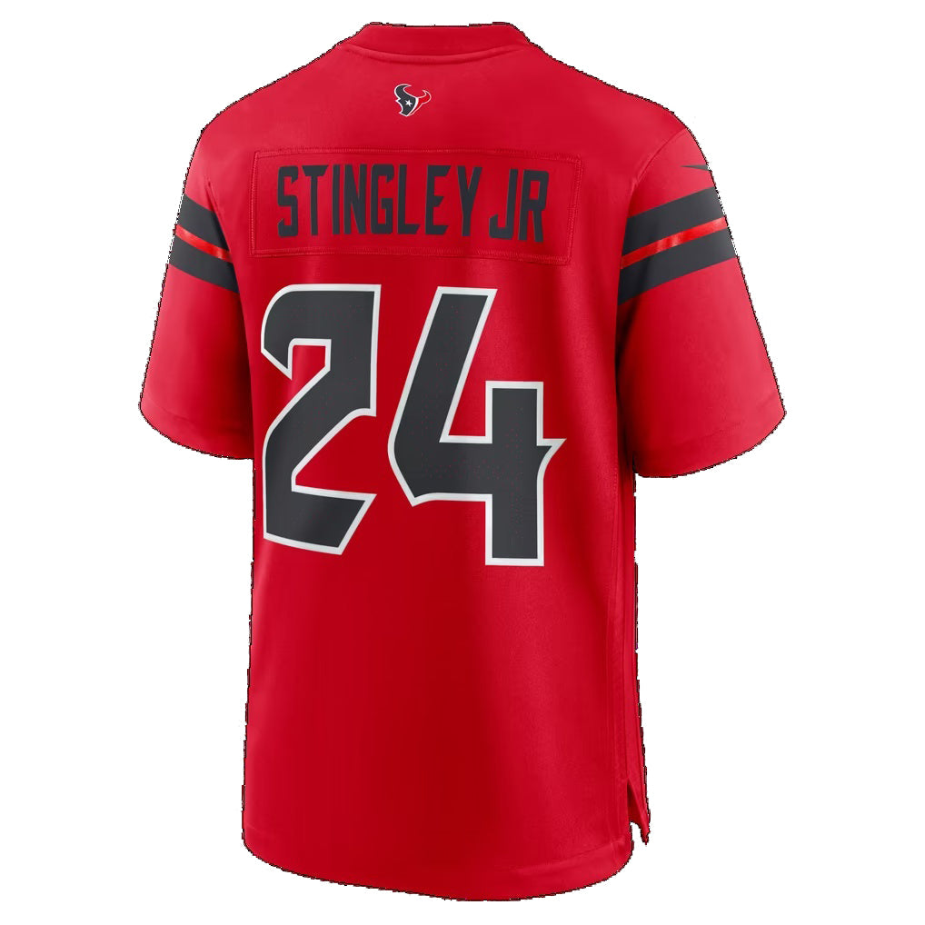 H.Texans #24 Derek Stingley Jr. Red Alternate 25th Season Game Football jersey Tomch