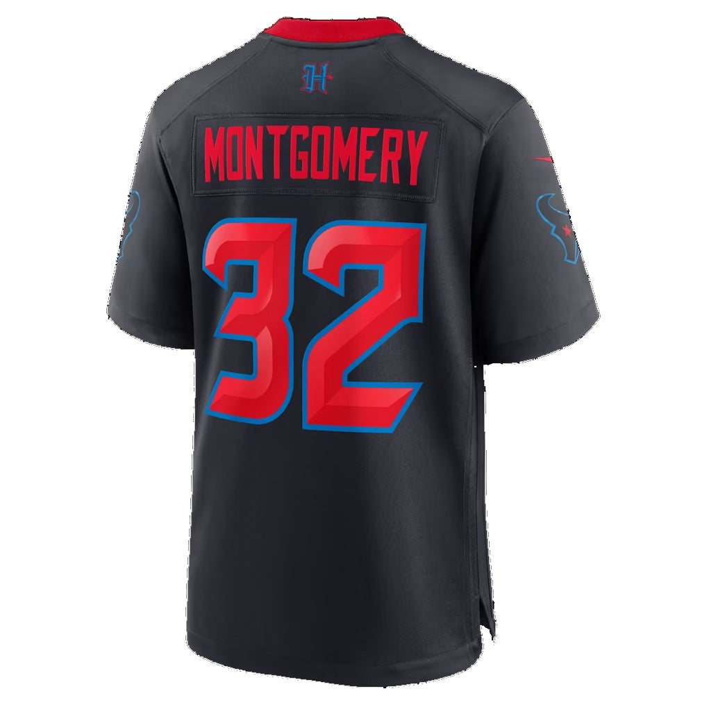 H.Texans #32 David Montgomery Navy Alternate Game Football jersey Tomch