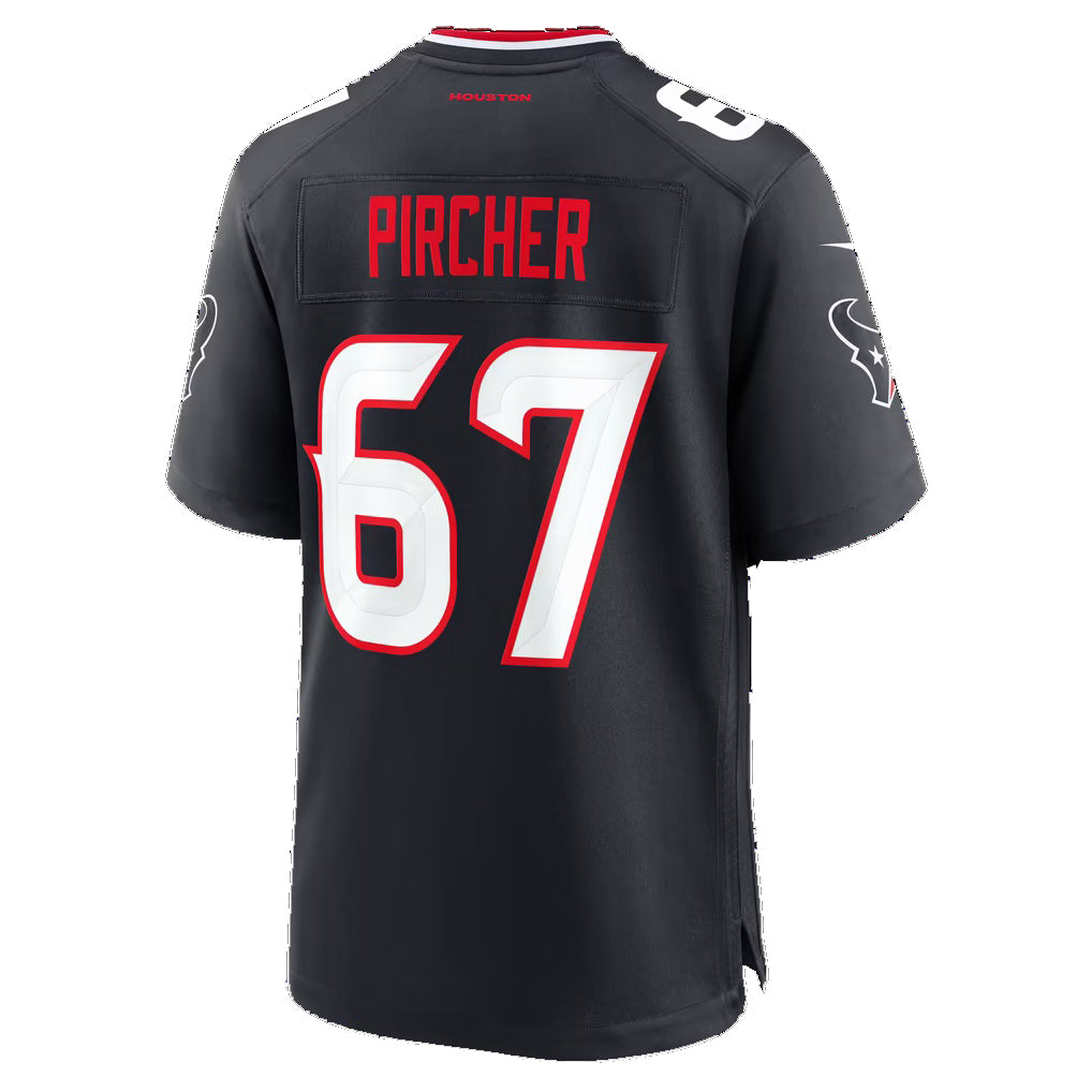 H.Texans #67 Max Pircher Navy Tomch Team Game Jersey