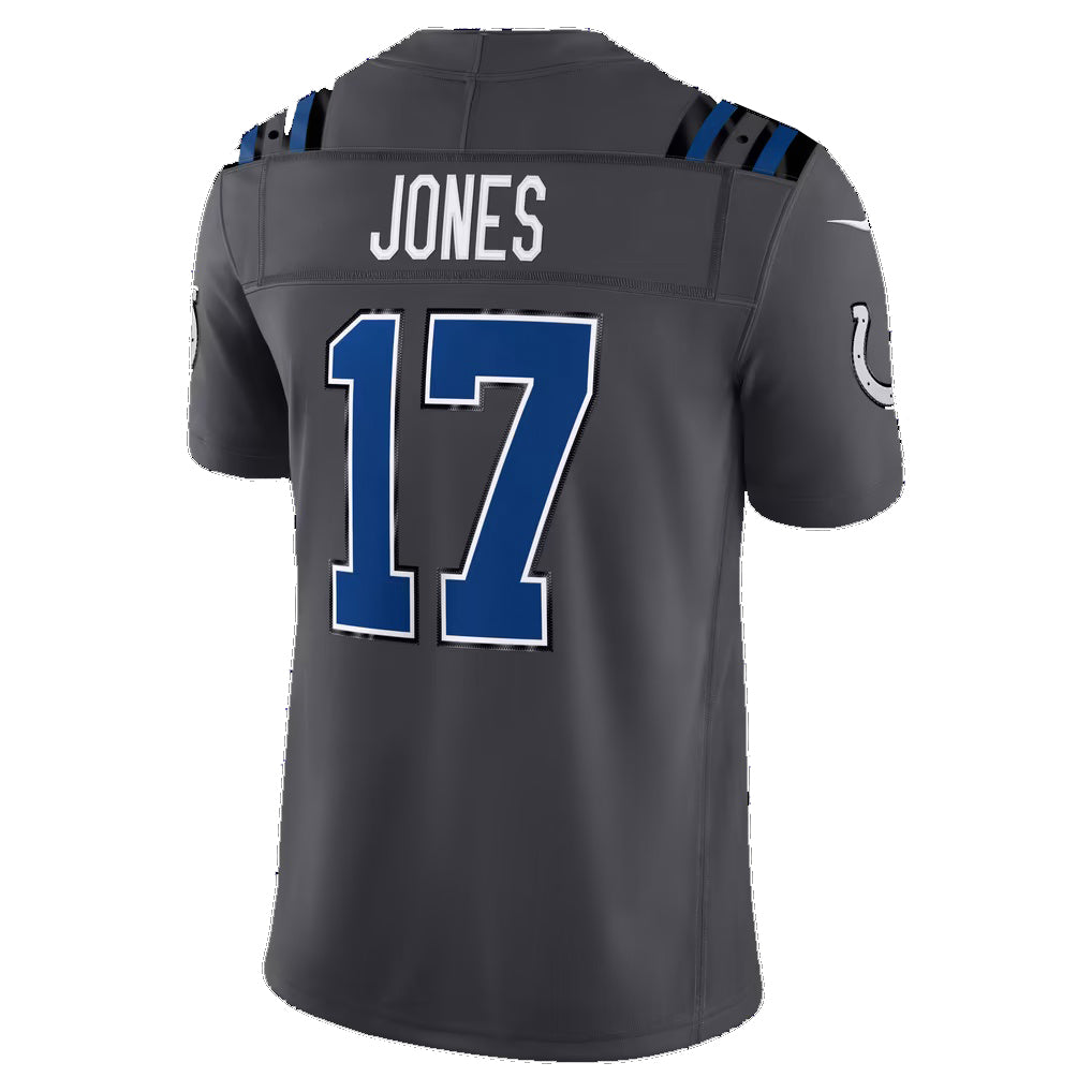 IN.Colts #17 Daniel Jones Anthracite 2026 Rivalries Collection Stitched Limited Jersey Tomch