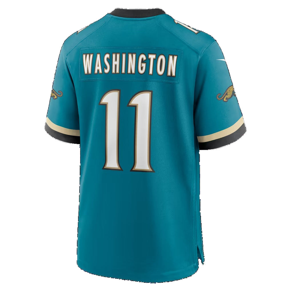 J.Jaguars #11 Parker Washington Teal Tomch Alternate Prowler Throwback Game Jersey