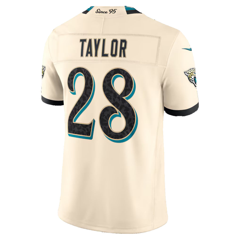J.Jaguars #28 Fred Taylor Natural 2026 Rivalries Collection Stitched Limited Jersey Tomch