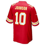 KC.Chiefs #10 Emmett Johnson Red Team Game Football jersey Tomch