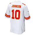 KC.Chiefs #10 Emmett Johnson White Tomch Game Jersey