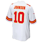 KC.Chiefs #10 Emmett Johnson White Tomch Game Jersey
