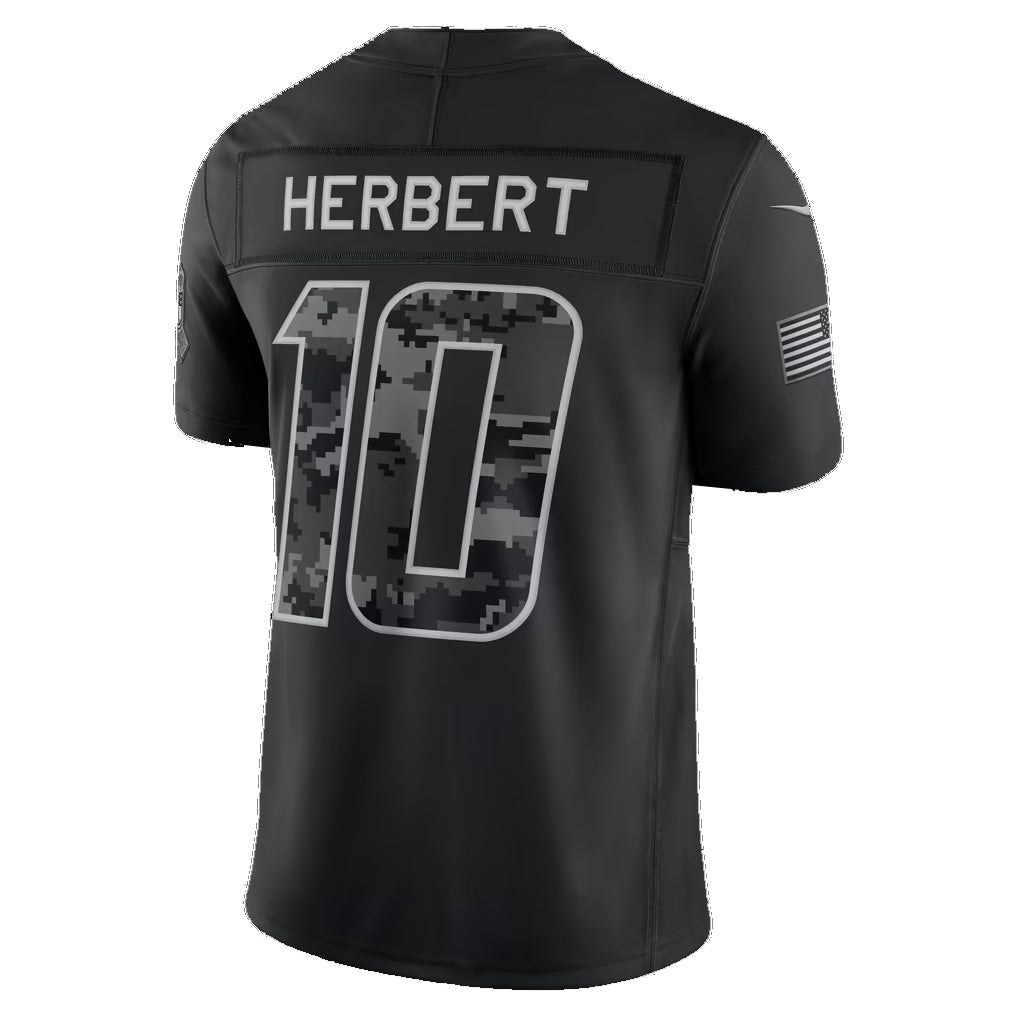 LA.Chargers #10 Justin Herbert Black 2026 Salute to Service Stitched Limited Football jersey Tomch