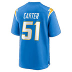 LA.Chargers #51 Andre Carter Powder Blue Team Game Football jersey Tomch