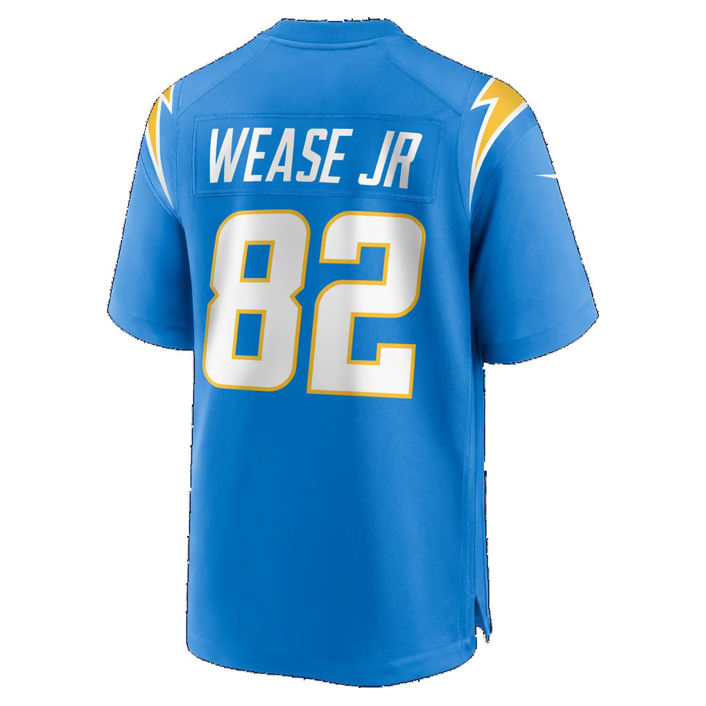 LA.Chargers #82 Theo Wease Jr. Powder Blue Team Game Football jersey Tomch