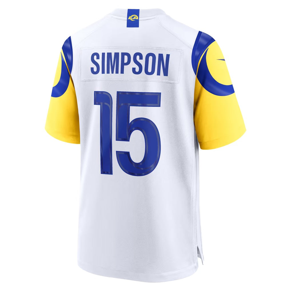 LA.Rams #15 Ty Simpson White Game Football jersey Tomch