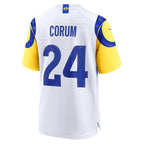 LA.Rams #24 Blake Corum White Game Football jersey Tomch