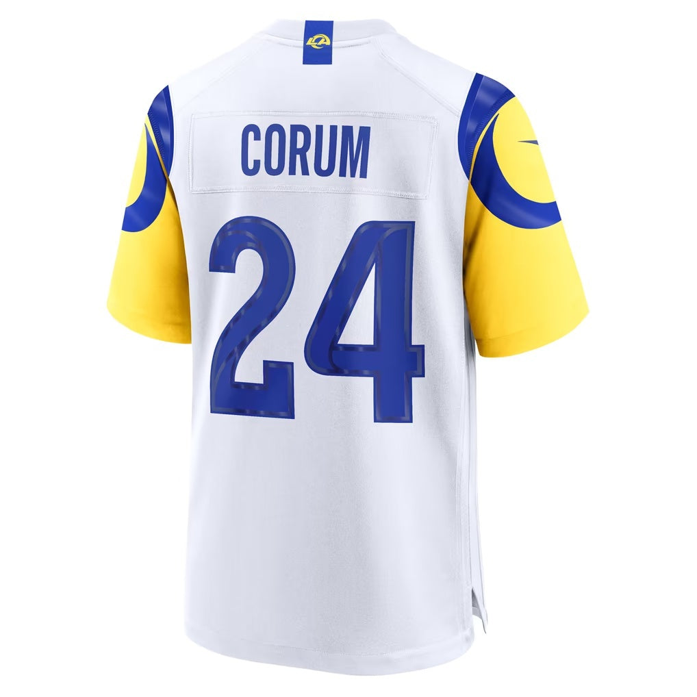 LA.Rams #24 Blake Corum White Game Football jersey Tomch