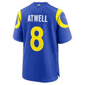 LA.Rams #8 Tutu Atwell Royal Team Game Football jersey Tomch