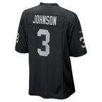LV.Raiders #3 Taron Johnson Black Team Game Football jersey Tomch