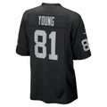 LV.Raiders #81 Dareke Young Black Team Game Football jersey Tomch