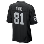 LV.Raiders #81 Dareke Young Black Team Game Football jersey Tomch