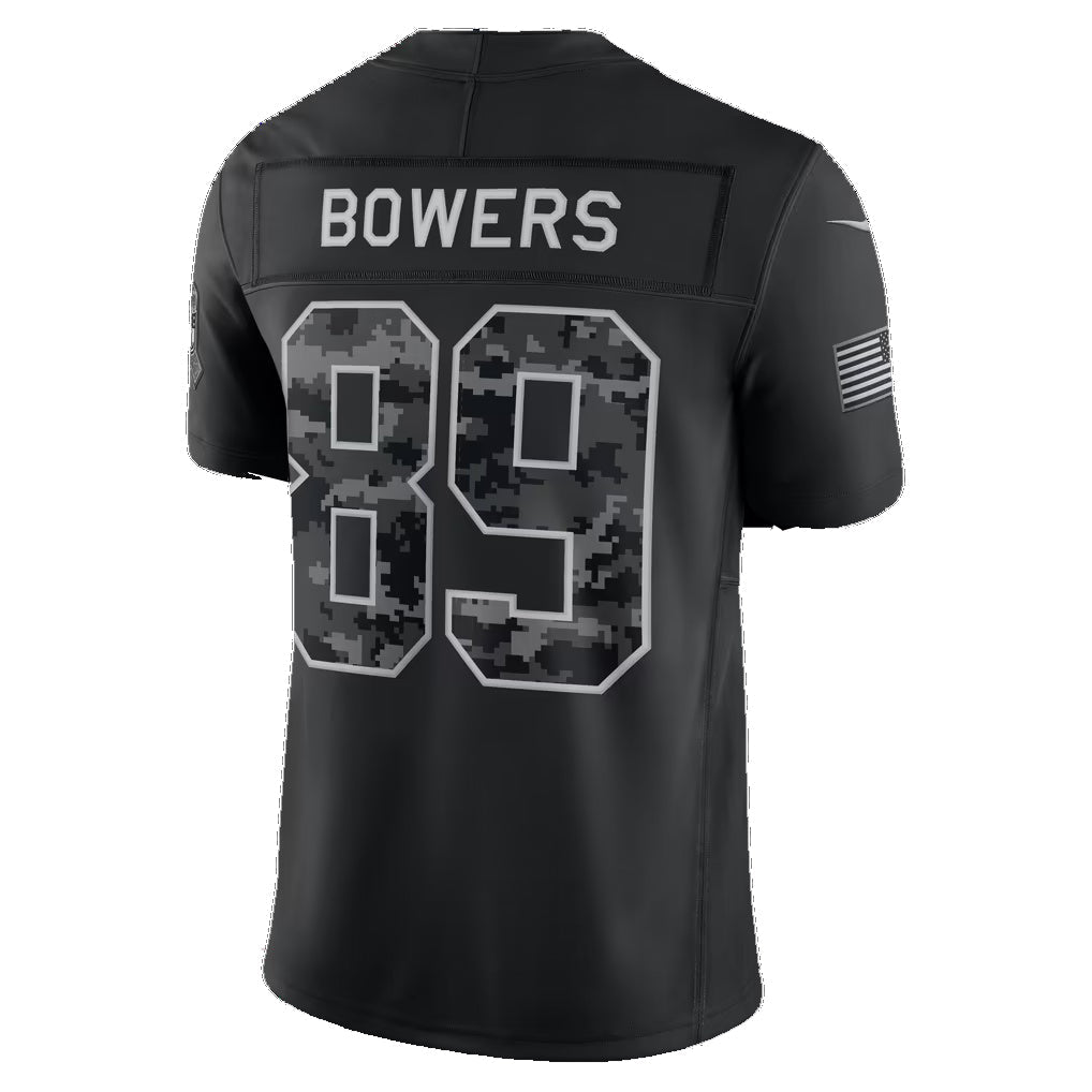 LV.Raiders #89 Brock Bowers Black 2026 Salute to Service Stitched Limited Football jersey Tomch