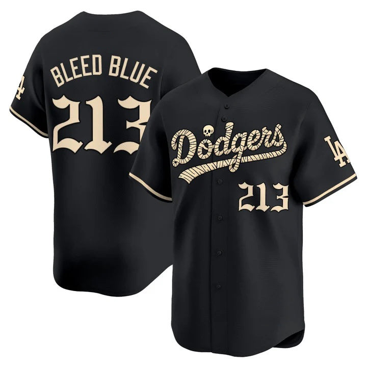 Los Angeles Dodgers #213 Bleed Blue Black 'Halloween Mummy Edition' Premier Limited Stitched Baseball jersey Tomch