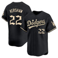 Los Angeles Dodgers #22 Clayton Kershaw Black 'Halloween Mummy Edition' Premier Limited jersey Tomch - Stitched Baseball jersey Tomch