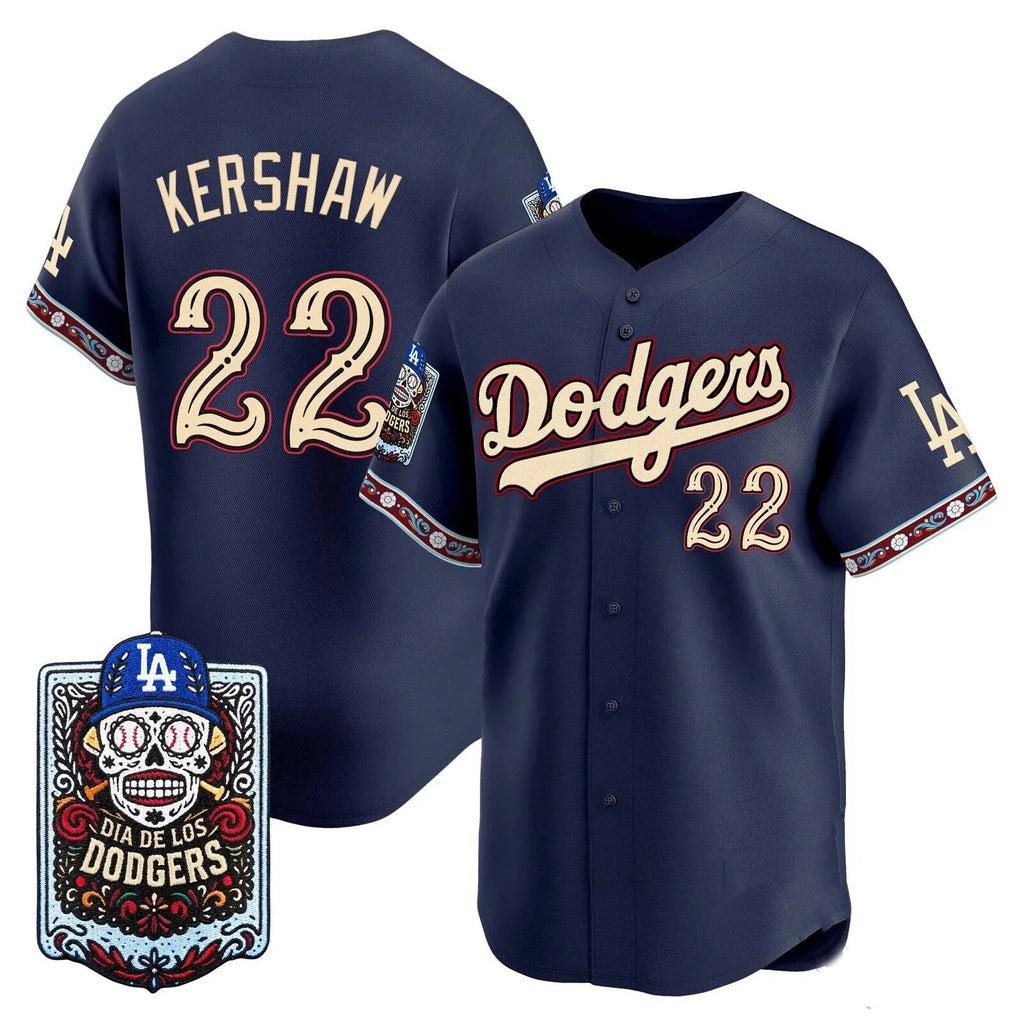 Los Angeles Dodgers #22 Clayton Kershaw x Dia De Los Muertos Navy 2026 Baseball jersey Tomch