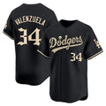 Los Angeles Dodgers #34 Fernando Valenzuela Black 'Halloween Mummy Edition' Premier Limited jersey Tomch - Stitched Baseball jersey Tomch