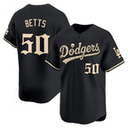 Los Angeles Dodgers #50 Mookie Betts Black 'Halloween Mummy Edition' Premier Limited - Stitched Baseball jersey Tomch