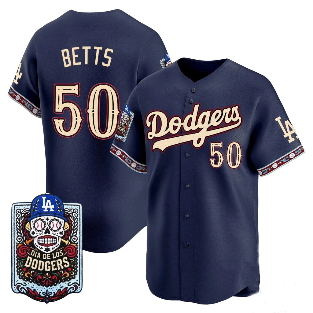 Los Angeles Dodgers #50 Mookie Betts x Dia De Los Muertos Navy 2026 Baseball jersey Tomch