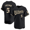 Los Angeles Dodgers #5 Freddie Freeman Black 'Halloween Mummy Edition' Premier Limited - Stitched Baseball jersey Tomch