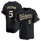 Los Angeles Dodgers #5 Freddie Freeman Black 'Halloween Mummy Edition' Premier Limited - Stitched Baseball jersey Tomch
