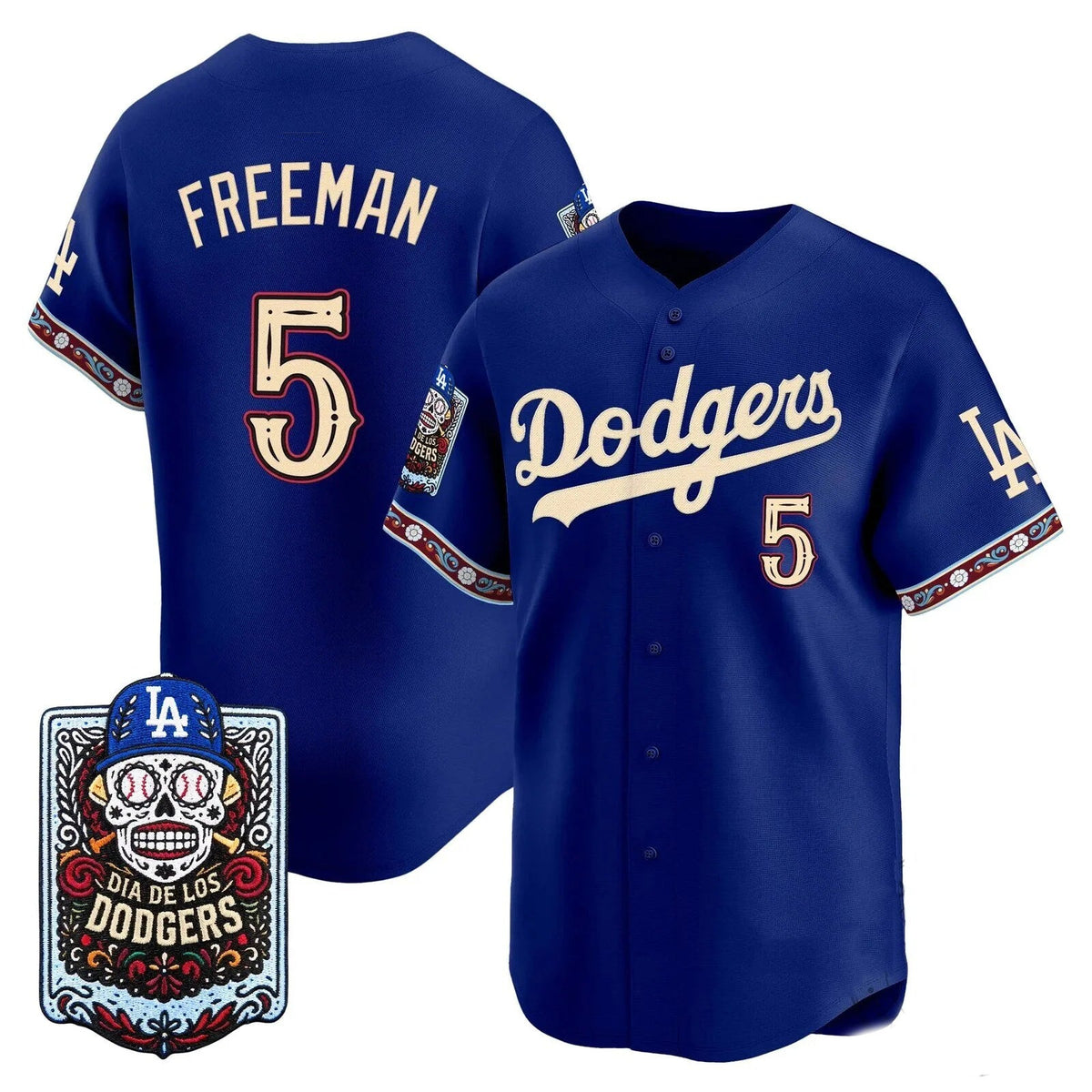 Los Angeles Dodgers #5 Freddie Freeman x Dia De Los Muertos Royal 2026 Baseball jersey Tomch