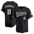 Los Angeles Dodgers #8 Enrique Hernandez Black 'Halloween Mummy Edition' Premier Limited jersey Tomch - Stitched Baseball jersey Tomch
