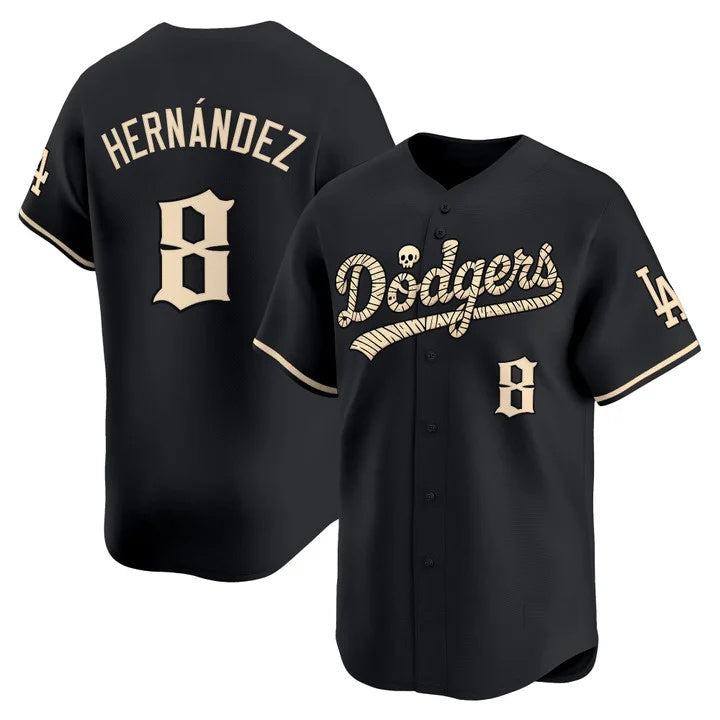 Los Angeles Dodgers #8 Enrique Hernandez Black 'Halloween Mummy Edition' Premier Limited jersey Tomch - Stitched Baseball jersey Tomch