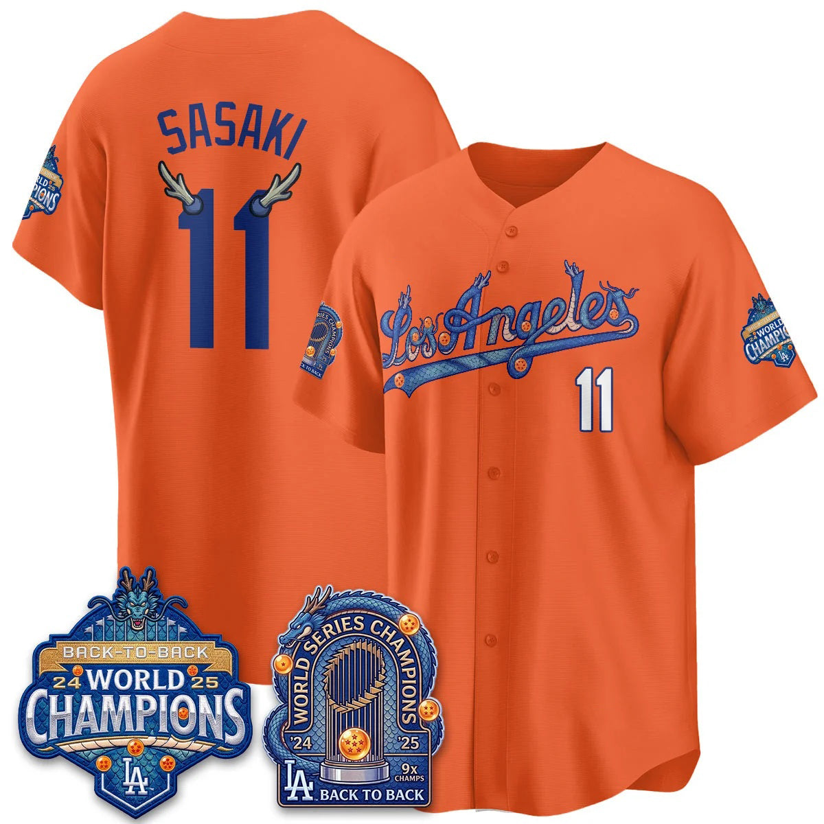 Los Angeles Dodgers #11 Roki Sasaki DB Night Orange Tomch 2026 Vapor Jersey - Stitched
