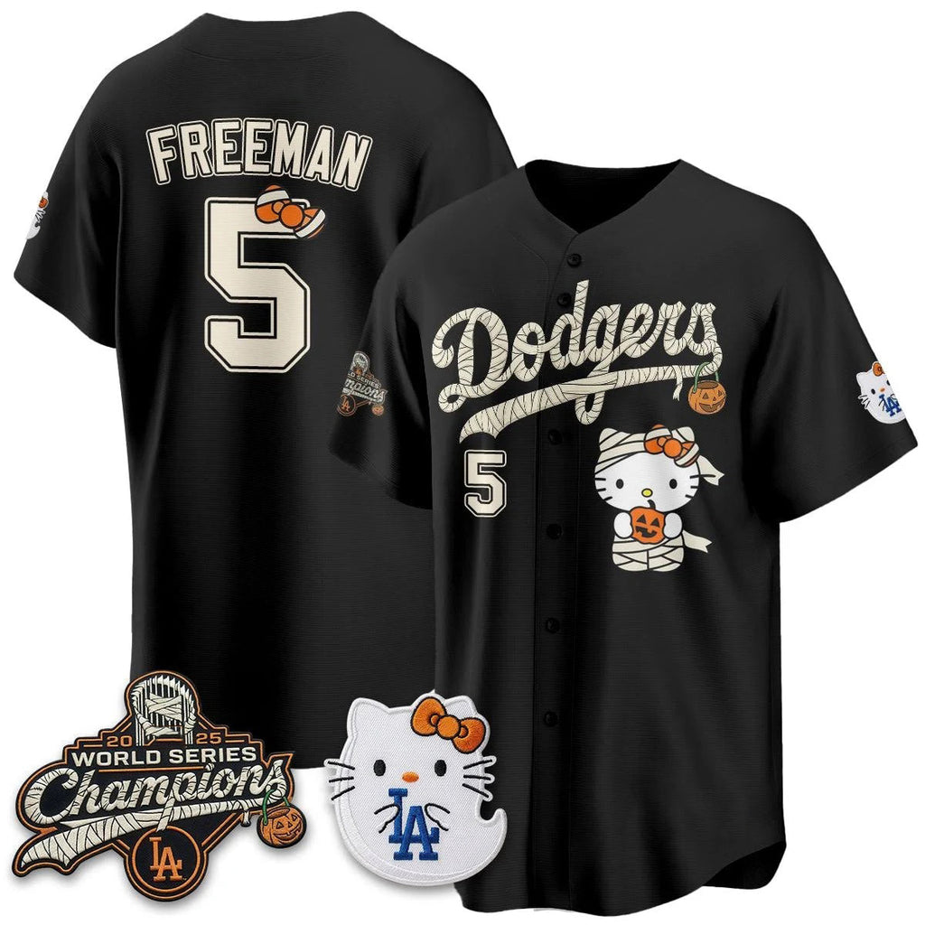 Los Angeles Dodgers #5 Freddie Freeman Black Tomch Halloween 2026 Vapor V2 Stitched Jersey