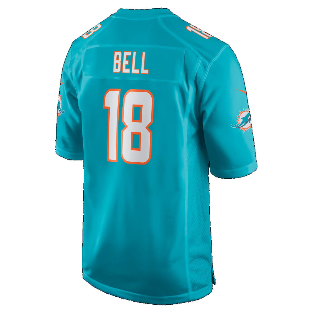 M.Dolphins #18 Chris Bell Aqua Game Football jersey Tomch