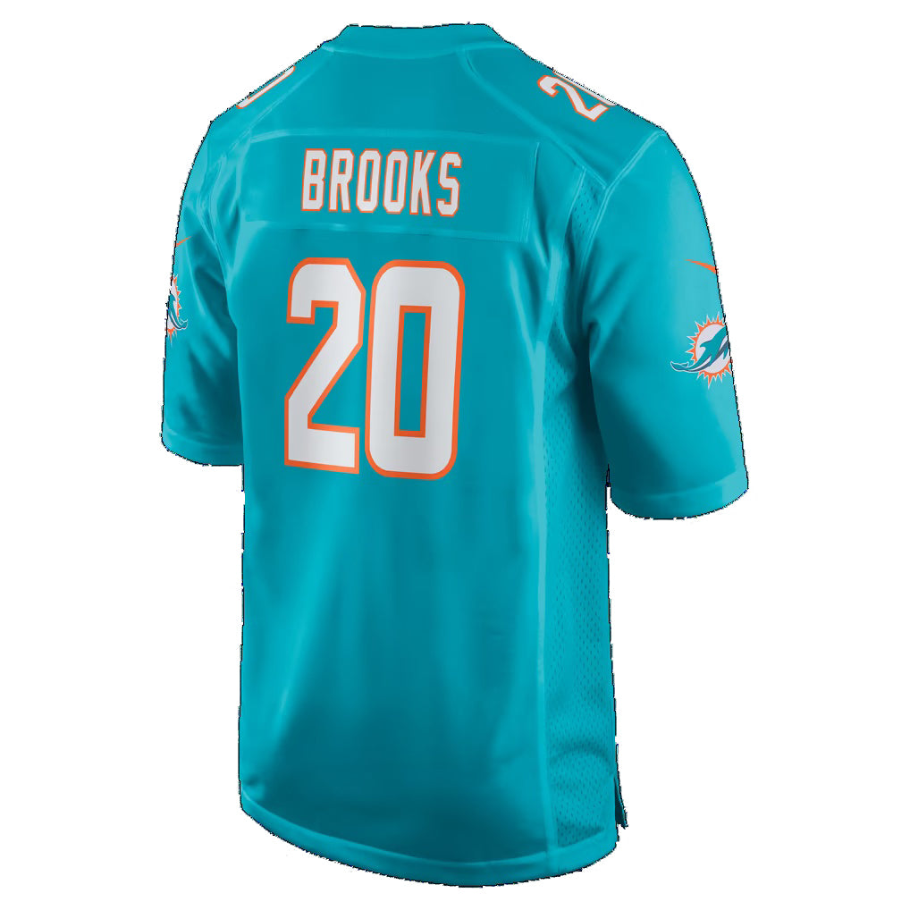 M.Dolphins #20 Jordyn Brooks Aqua Game Football jersey Tomch