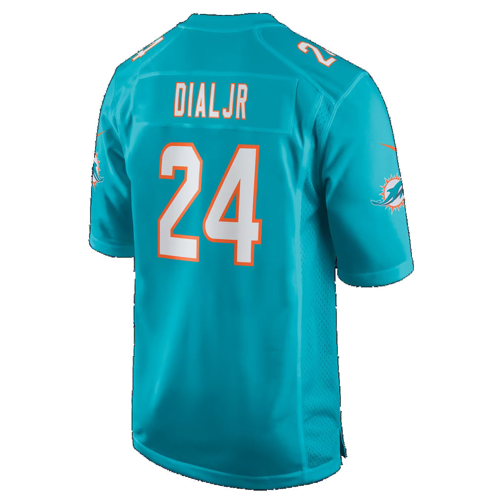 M.Dolphins #24 Marcellas Dial Jr. Aqua Team Game Football jersey Tomch