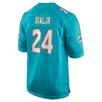 M.Dolphins #24 Marcellas Dial Jr. Aqua Team Game Football jersey Tomch