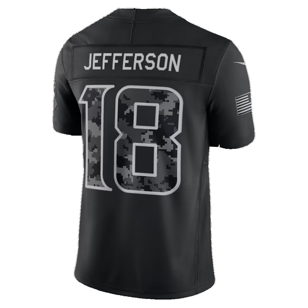 MN.Vikings #18 Justin Jefferson Black 2026 Salute to Service Stitched Limited Football jersey Tomch