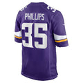 MN.Vikings #35 Bryce Phillips Purple Team Game Football jersey Tomch
