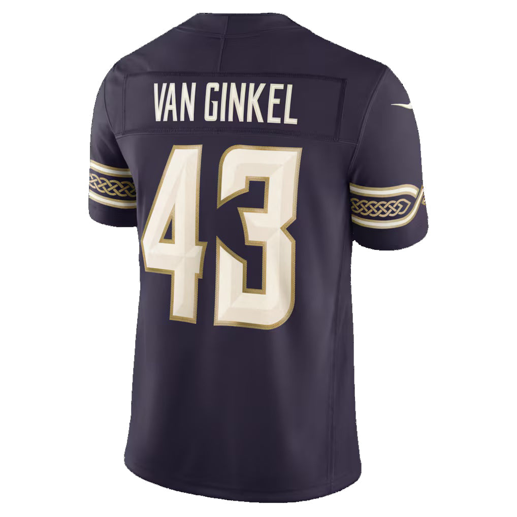 MN.Vikings #43 Andrew Van Ginkel Purple 2026 Rivalries Collection Stitched Limited Jersey Tomch