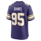 MN.Vikings #95 Caleb Banks Purple Alternate Classic Game Football jersey Tomch