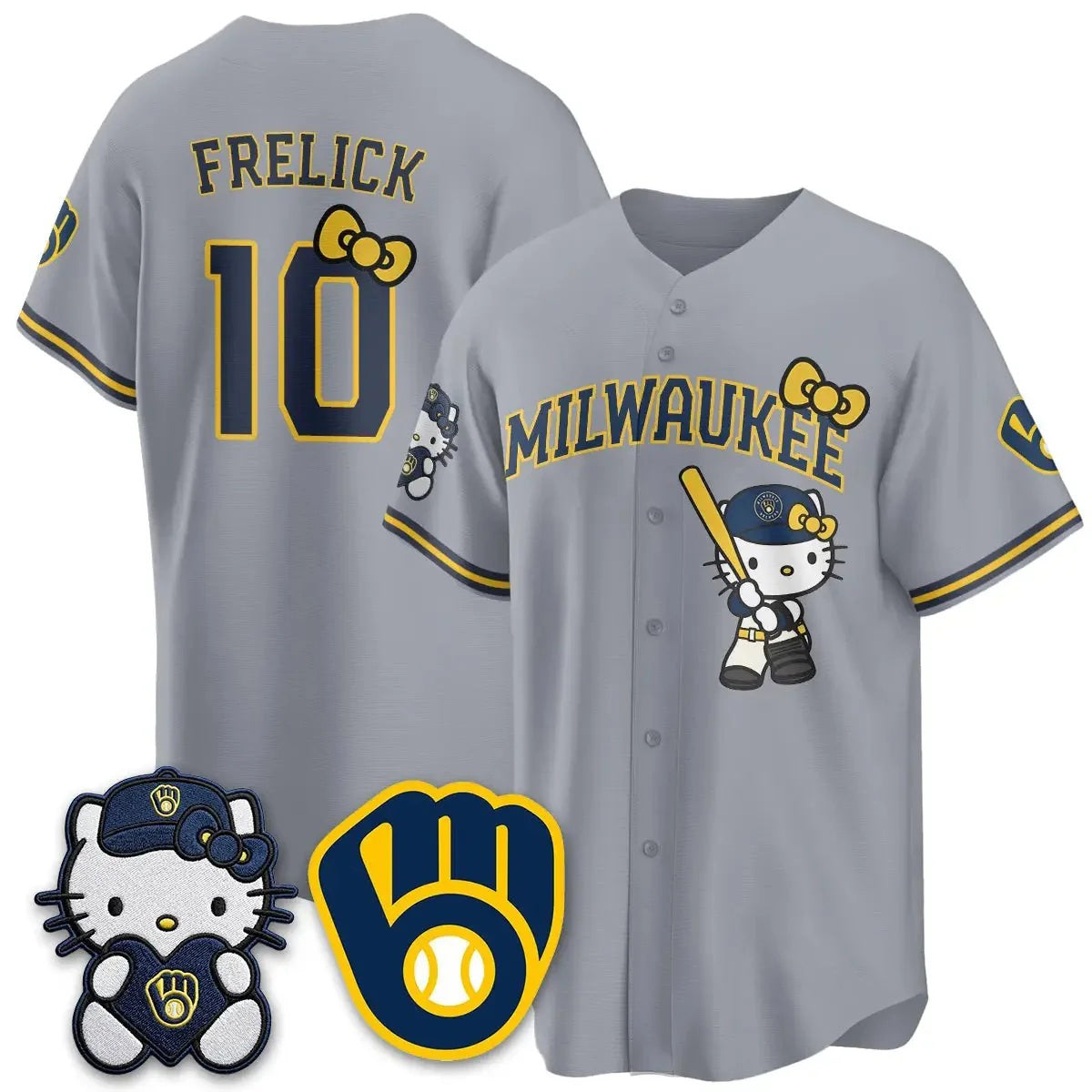 Milwaukee Brewers #10 Sal Frelick Gray Tomch Meow KT Night Vapor Limited All Stitched Jersey