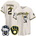 Milwaukee Brewers #2 Brice Turang Mineral Cream Tomch KT Night Vapor Limited All Stitched Jersey