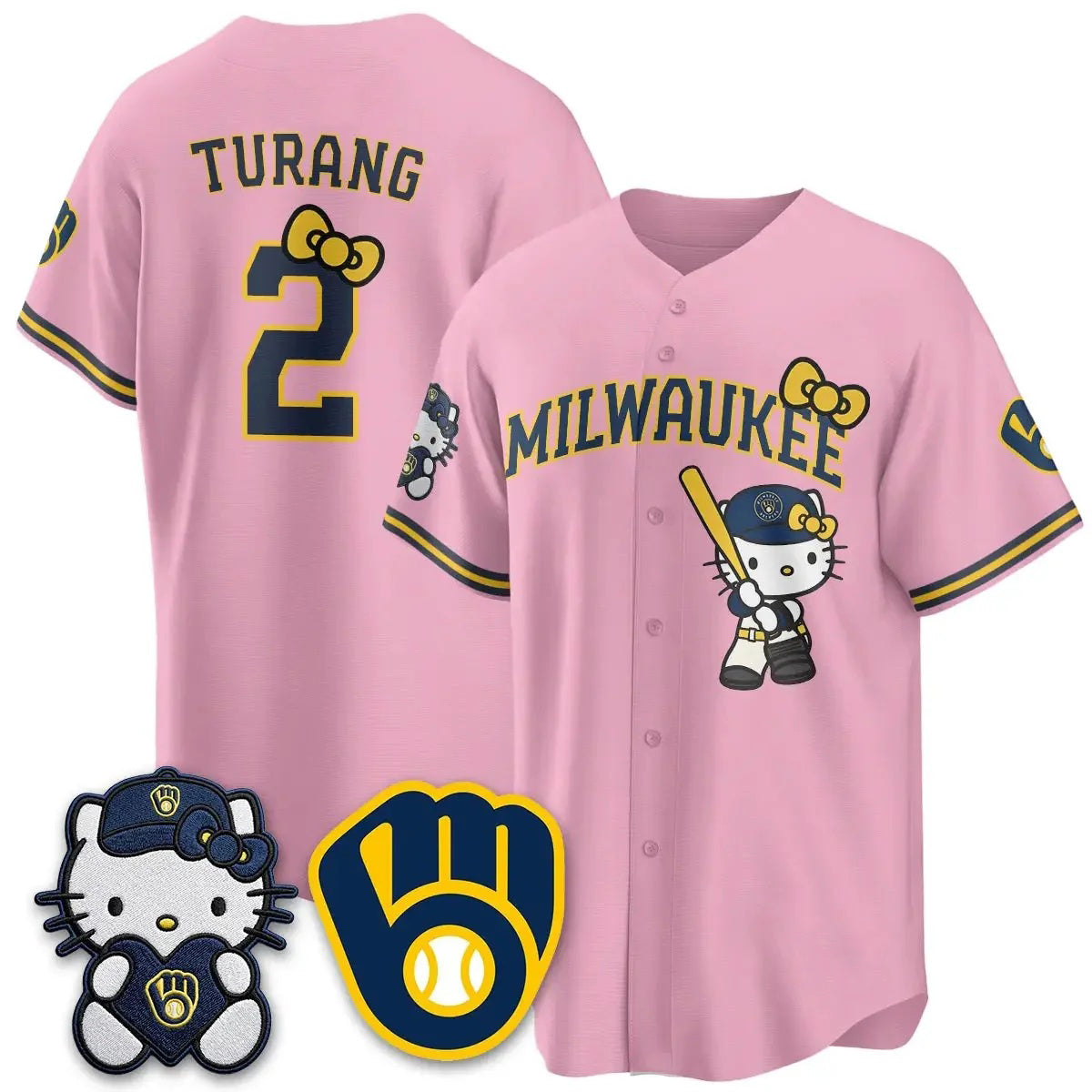 Milwaukee Brewers #2 Brice Turang Mineral Pink Tomch KT Night Vapor Limited All Stitched Jersey