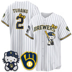 Milwaukee Brewers #2 Brice Turang Mineral White Tomch KT Night Vapor Limited All Stitched Jersey