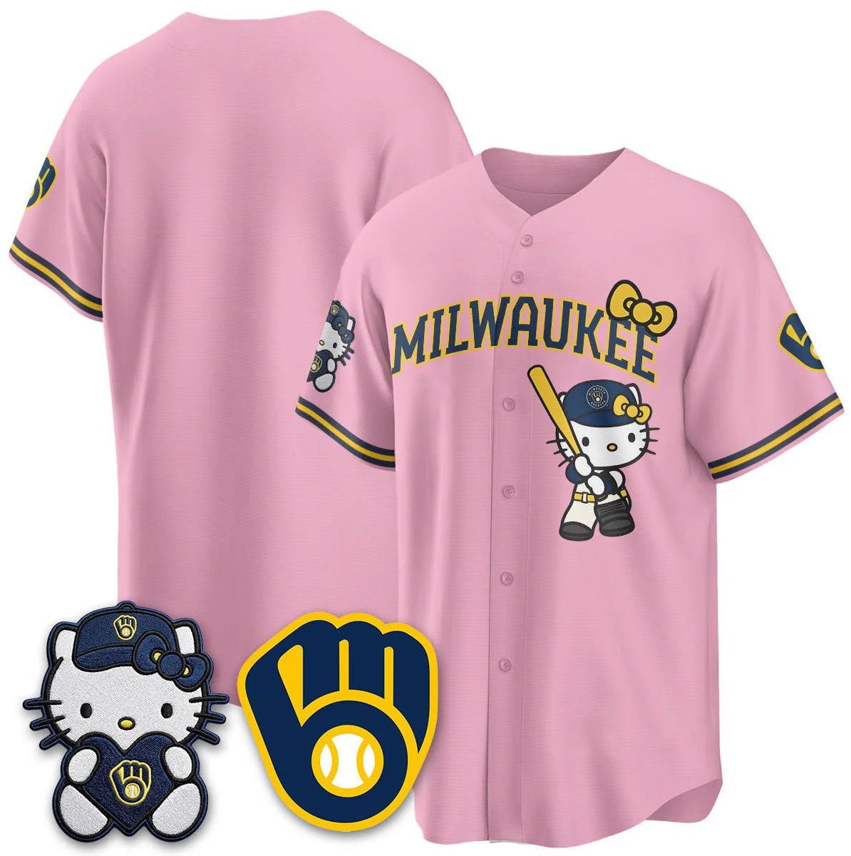 Milwaukee Brewers Pink Tomch Meow KT Night Vapor Limited All Stitched Jersey