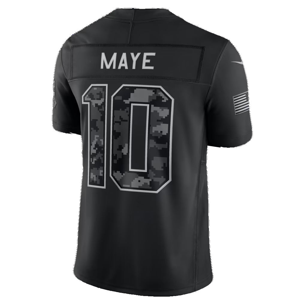 NE.Patriots #10 Drake Maye Black 2026 Salute to Service Stitched Limited Football jersey Tomch