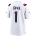 NE.Patriots #1 A.J. Brown White Tomch Game Jersey