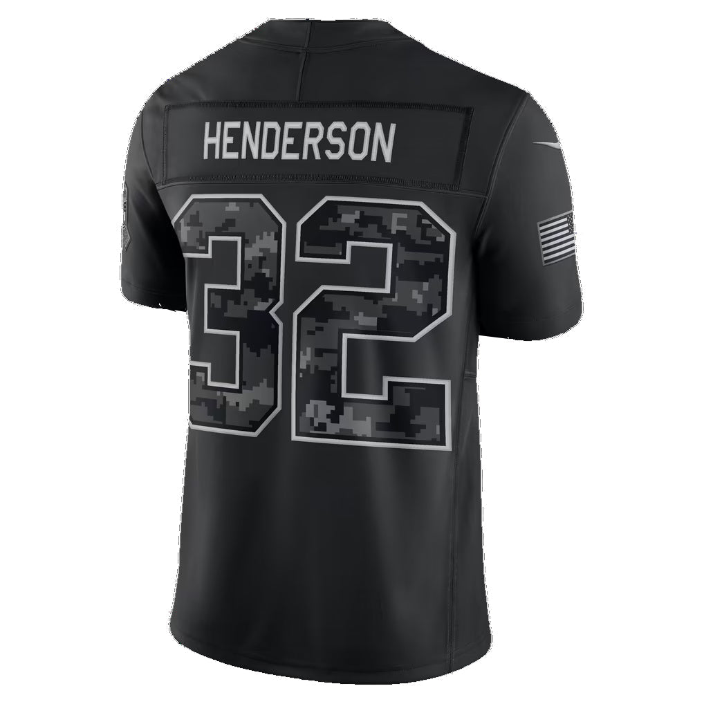 NE.Patriots #32 TreVeyon Henderson Black 2026 Salute to Service Stitched Limited Football jersey Tomch